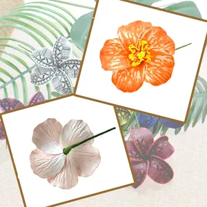 Bunga Dekorasi bunga Hibiscus busa pesta Hawaii bunga dekorasi untuk wanita anak perempuan