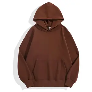 High Quality 500gsm Heavyweight Pullover Hoodie French Terry Hoodies Drop Shoulder No Strings Heavy Oversized Men Hoodies