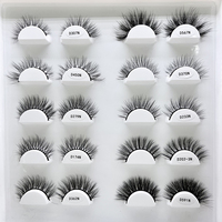 Vente en gros de cils 3D de 15 mm, faits à la main, en faux vison naturel, en bandes, marque privée, extensions de cils effilés, cils en bande