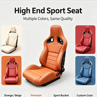 Siège baquet en cuir PVC MASSAIT, fibre de carbone, pour course automobile