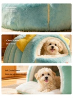 Winter-Warmes Halbgeschlossenes Höhlen-Hundebett mit Abnehmbarem Design für Innenbereich Warm & Atmungsaktiv für Kleine/Mittlere Hunde & Katzen