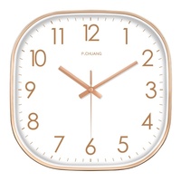 Jam Dinding Analog Persegi Mewah Quartz Senyap Desain Sederhana Modern Nordik Bertenaga Baterai Ruang Tamu Rumah Resin No
