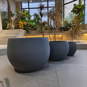 Macetas grandes grises del fabricante <span class=keywords><strong>de</strong></span> China, altas y modernas para el jardín del hogar, suelo duradero, centro comercial para plantar árboles y flores - Product Image 6
