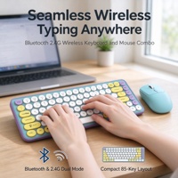 Keyboard Mouse Nirkabel Multi Perangkat dengan Mouse 85 Tombol 2.4G Bluetooth Dual Mode Multi Warna untuk PC Mac Android OEM ODM