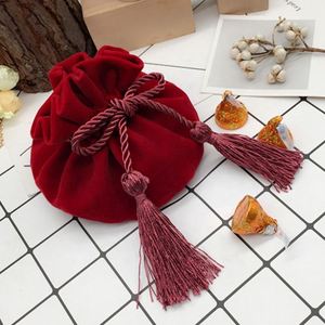 Bolsas de Regalo de Terciopelo con Cordón y Borlas, Personalizables con Logotipo, para Dulces, Joyería, Recuerdos de Boda y Fiestas - Product Image 4