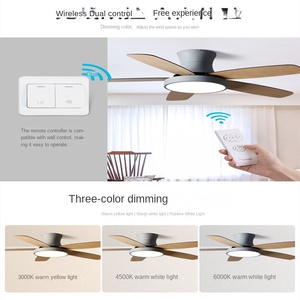 พัดลมเพดาน BlDC แบบกลับด้านได้พัดลมติดเพดานแบบ3ใบพัด ABS มีรีโมทคอนโทรลและไฟ - Product Image 3