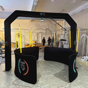 Dropshipping tùy chỉnh miễn phí Logo overhead 360 Photo Booth chaktok App RGB 360 độ LED chiếu sáng nền - Product Image 3