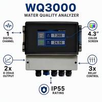 Analyseur de qualité de l'eau monocanal WQ3000 avec écran tactile couleur 4,3 pouces, moniteur numérique en ligne de pH, ORP, conductivité et turbidité
