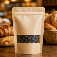 Pochette à fermeture éclair en papier kraft de qualité supérieure pour l'emballage de produits de boulangerie et de collations, qualité alimentaire, OEM