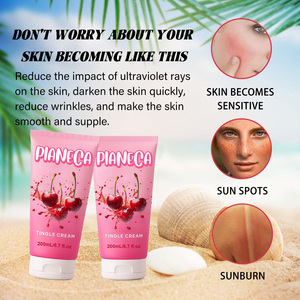 OEM Printing Sunbed Tingle Body <span class=keywords><strong>Bronzer</strong></span> Accelerator Crème de bronzage sans stries Lotion de bronzage organique foncée - Product Image 5