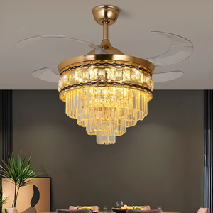 <span class=keywords><strong>Ventilador</strong></span> de <span class=keywords><strong>Techo</strong></span> de Cristal con Luz para Salón de Belleza, <span class=keywords><strong>Ventilador</strong></span> de Araña LED con Control Remoto, Decoración Relajante - Product Image 2