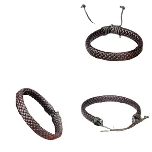 2404 браслет в стиле панк/коричневый/белый/желтый плетеный мужской браслет аксессуары для дома ювелирные изделия черный цвет кожаные браслеты
