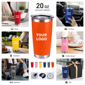 Vaso personalizado de 20 oz, aislado al vacío, de acero inoxidable, con impresión de logotipo personalizado para regalos corporativos, eventos y marcas. - Product Image 3