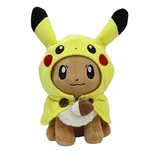 New Cute Cosplay Eevee Pikachu Plush Toys Famous Popular Japanese Anime Cartoon Plush Dolls For Children