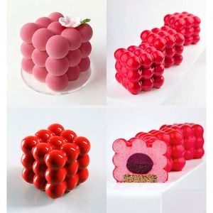 Kitchen Bakeware Candle Plaster Mould <b>Mini</b> 3D Cube Baking Mousse Cake Epoxy Resin Soap Silicone Square <b>Bubble</b> Dessert Molds - Product Image 4