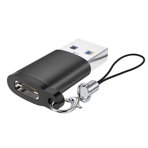Hot USB3.0 Male To Type-C Female Converter For Car Charger Headset Mobile Phone Data Connector With Lanyard USB OTG Adapter