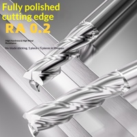 Fraise à queue en carbure de 8 mm à 3 dents pour aluminium, finition haute brillance, en acier au tungstène spécial, compatible OEM ODM
