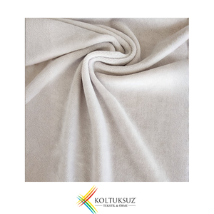 Tela de Velour de Algodón de Primera Calidad, Color Beige, 240 g/m², 80% Algodón, 20% Poliéster, Rollo de Tela de 180 cm, Servicio OEM, Venta al Por Mayor - Product Image 1