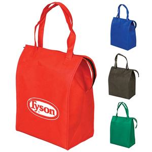 Vendita calda per bambini borsa frigo per pranzo con manico in tessuto Non tessuto refrigeratore isolato per Picnic Camping lettera 'ghiaccio' Design cibo da asporto - Product Image 2