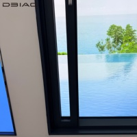 Ventana Moderna de Alta Gama con Marco Delgado de Aluminio, Apertura Doble Interior, Insonorizada, con Malla de Seguridad de Acero Inoxidable para Dormitorio o Villa
