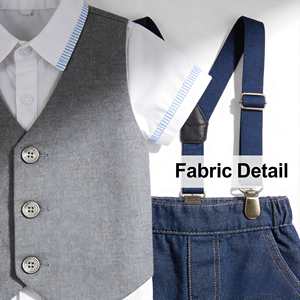 Ensemble <span class=keywords><strong>de</strong></span> vêtements pour enfants avec logo personnalisé, tenues <span class=keywords><strong>de</strong></span> gentleman pour bébés garçons, combinaisons, ensembles <span class=keywords><strong>de</strong></span> vêtements en coton pour tout-petits, robes <span class=keywords><strong>de</strong></span> fête pour enfants - Product Image 4