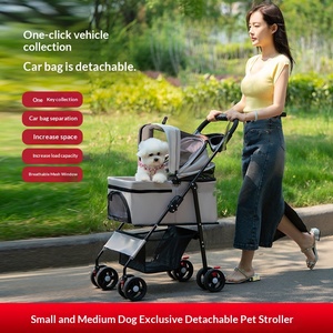 Carrito de Paseo <span class=keywords><strong>para</strong></span> Mascotas de 4 Ruedas, Manos Libres, Ligero y Plegable, <span class=keywords><strong>para</strong></span> <span class=keywords><strong>Perros</strong></span> Pequeños/Medianos, Uso en Exteriores - Product Image 2
