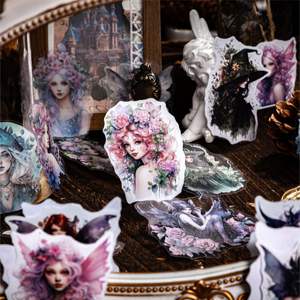 10 feuilles/paquet d'autocollants PET comprenant 10 autocollants en papier décoratif bricolage pour le <span class=keywords><strong>compte</strong></span> <span class=keywords><strong>de</strong></span> personnage <span class=keywords><strong>de</strong></span> la série Fairy - Product Image 1