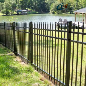 Panneaux de clôture de jardin en métal 6 pieds x 10 pieds, tubes galvanisés à pointe, clôture en acier <span class=keywords><strong>noir</strong></span> thermolaqué, clôture de sécurité et portail - Product Image 2