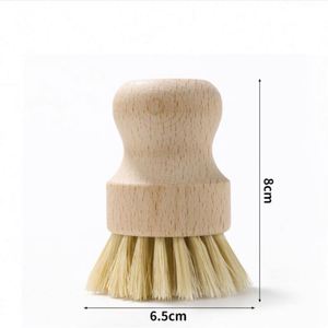 Natural Wooden Kitchen Palm Pot Cleaning <b>Brush</b> Portable Beech Wood Dishes <b>Scrub</b> <b>Brush</b> - Product Image 2