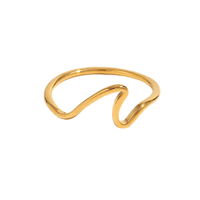Montre Bague de Fiançailles Unisexe Gaovo en Acier Inoxydable à Ouverture Réglable, Bijou Tendance Plaqué Or 18K, Géométrique Creux