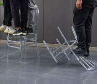 Chaise Chiavari en acrylique transparent imperméable, facile à nettoyer, empilable, pour hôtel, mariage, banquet, événement, réception, traiteur