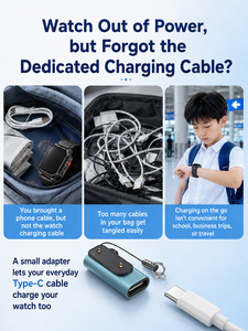 Adaptateur de <span class=keywords><strong>chargeur</strong></span> magnétique USB-C SIKAI pour montre connectée <span class=keywords><strong>Huawei</strong></span> Kids Watch X1/Pro/5X/5 Pro/4X – Convertisseur de charge de secours portable pour les voyages des enfants - Product Image 4