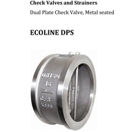 Vanne de retenue à double plaque métallique Ksbvalve ECOLINE DPS DN50 PN10/16 pour eau, manuelle, vanes chinoises