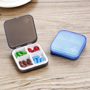Wholesale Medibox 4 Compartment PP Child-Resistant 7-Day Pill <b>Box</b> Portable <b>Mini</b> Travel Medicine Organizer for Pills Vitamins - Product Image 1