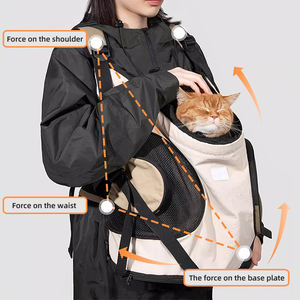 Ransel lipat hewan peliharaan, penggunaan luar ruangan hewan peliharaan portabel <span class=keywords><strong>Harness</strong></span> dada memeluk depan untuk berkendara sepeda - Product Image 3