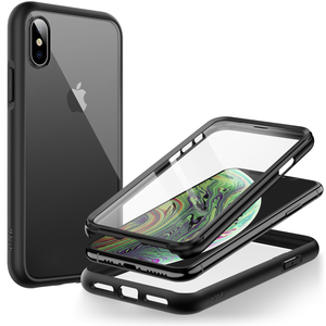 <span class=keywords><strong>Coque</strong></span> pour <span class=keywords><strong>iPhone</strong></span> Xs et <span class=keywords><strong>iPhone</strong></span> <span class=keywords><strong>X</strong></span> 5,8 Pouces avec Protection d'Écran Intégrée Anti-Rayures, Téléphone Robuste à Couverture Intégrale à 360 Degrés (<span class=keywords><strong>Noir</strong></span>) - Product Image 1