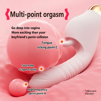 Großhandel 2-in-1 Vibratoren für Frauen Stoßender Vibrator Silikon Klitoris-Leckvibrator Sexspielzeug für Frauen