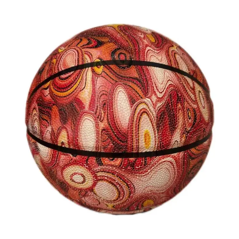 Toplu olarak kauçuk basketbol topu top gençlik eğitim tarzı PU kauçuk basketbol topu kapalı açık oyun için kişiselleştirilmiş basketbol