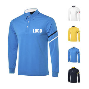Ropa Deportiva de Primavera con Logotipo Bordado, Polo de Golf para Hombre, 90% Poliéster, 10% Elastano, Manga Larga, Secado Rápido - Product Image 1