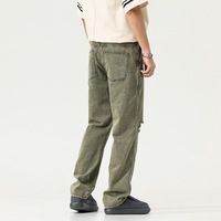 Vente en gros de pantalons en jeans pour hommes vieillis, nouveauté pantalons de travail en denim délavés à la pierre pantalons en jean pour hommes