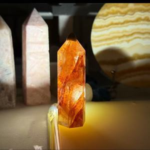 Natural Hematoid Quartz Red <b>Fire</b> Quartz Tower Pointe Natural Crystal Gemstone Semi Precious Stone for Reiki Healing Home Decor - Product Image 6