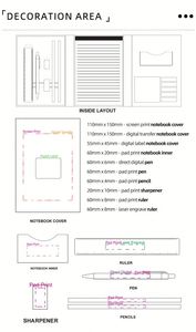 Cuaderno Personalizado con Logotipo, Cuaderno Promocional en Blanco con Bolígrafo, Borrador, Regla y Notas Adhesivas - Product Image 6