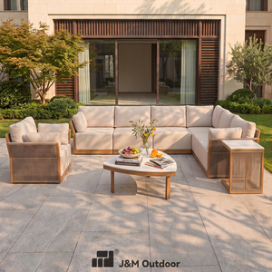 Ensemble de salon de jardin, patio, balcon, salon J&m Outdoor, imperméable, ignifuge, écologique, cadre en aluminium de luxe, design moderne, pour T830 - Product Image 4