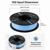 Filamento PLA para Impresora 3D, 1.75mm, 1KG, Alta Precisión, Acabado Mate, Ecológico, Bajo Olor, Alimentación Suave, FDM, Moldeo DIY