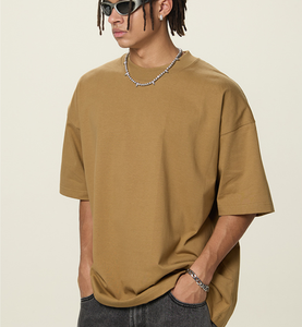 Nouveau T-shirt Homme Streetwear Uni Ample Respirant en Coton Pur Lourd 350G à Manches Courtes – Collection Transfrontalière - Product Image 1