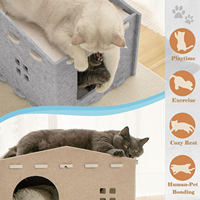 Nouvelle maison pour chat en forme de rectangle blanc, design mignon, maison pour chat d'intérieur et d'extérieur, respectueuse de l'environnement, résistante à l'adhérence, résistante à l'usure