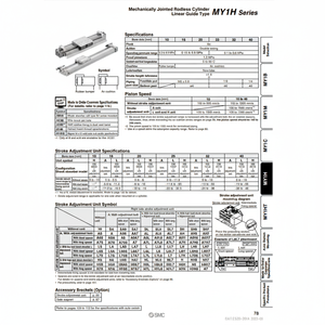 Cilindro sin vástago de SMC Pneumatics, categoría de producto articulado mecánicamente - Product Image 1