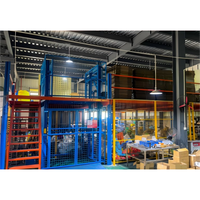 Étagères de plateforme en loft, atelier, bâtiment industriel, structure en acier robuste à deux étages, poutre en I, sans soudure, démontable, réglable