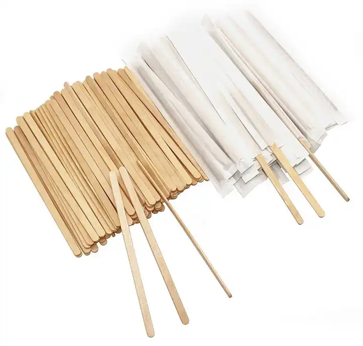 Source china factory wood stocked flavored wrapped coffee stir