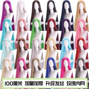 วิกผมตรงยาว 100 ซม. ยี่ห้อในประเทศ แสกกลาง มีหน้าม้า ไรผมธรรมชาติ สำหรับผู้หญิง แฟชั่นสวยงาม วิกเต็มศีรษะ - Product Image 2